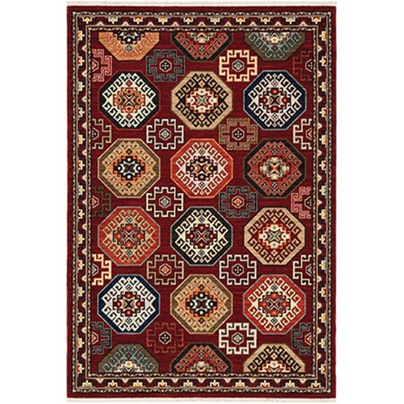 Oriental Weavers 2 ft. 6 in. x 12 ft. Lilihan Machine Woven Runner RugRed L091R6078370ST